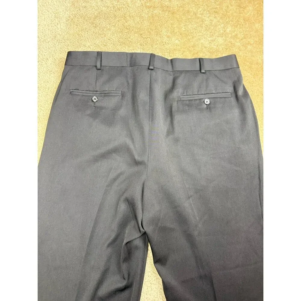 Perry Ellis Portfolio Men’s Dress Pants 36 x 29 Classic Fit Black Pleated A262